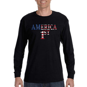 XtraFly Apparel Men&#39;s America First Patriot USA Pride American 2nd Amendment Gun Trump Military Veteran 4th July Fourth Long Sleeve T-Shirt