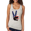 XtraFly Apparel Women&#39;s American Peace Hand Patriot USA Pride America 2nd Amendment Gun Trump Military Veteran 4th July Fourth Racerback