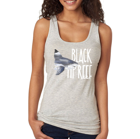 XtraFly Apparel Women&#39;s Black Tip Reef Shark Swimming Fish Fishing Ocean Sea Fisherman Diving Boating Saltwater Beach Racerback