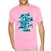 XtraFly Apparel Men&#39;s Tee Mob Squad Dolphin Pod Swim Swimming Fish Fishing Diving Surf Surfing Vacation Great White Shark Crewneck T-shirt