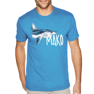 XtraFly Apparel Men&#39;s Tee Mako Shark Great White Hammer Head Bull Tiger Fish Fishing Ocean Swimming Diving Fisherman Beach Crewneck T-shirt