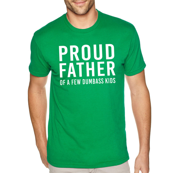 XtraFly Apparel Men&#39;s Tee Proud Father Of Few Kids Father&#39;s Day Dad Daddy Poppa Papa Fatherhood Grandpa Grandfather Dada Crewneck T-shirt