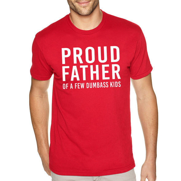 XtraFly Apparel Men&#39;s Tee Proud Father Of Few Kids Father&#39;s Day Dad Daddy Poppa Papa Fatherhood Grandpa Grandfather Dada Crewneck T-shirt