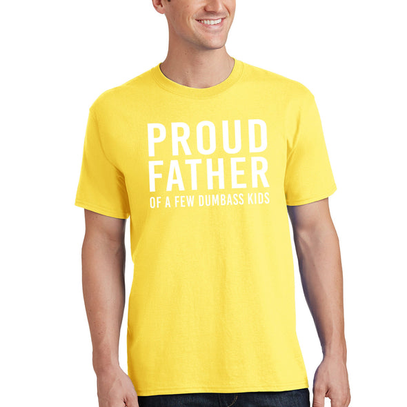 XtraFly Apparel Men&#39;s Tee Proud Father Of Few Kids Father&#39;s Day Dad Daddy Poppa Papa Fatherhood Grandpa Grandfather Dada Crewneck T-shirt