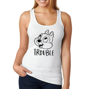 XtraFly Apparel Women's Trouble Chipmunk Matching Family Vacation Magical Daughter Sister Mom Kingdom Castle Son Magic Dad Grandma Racerback