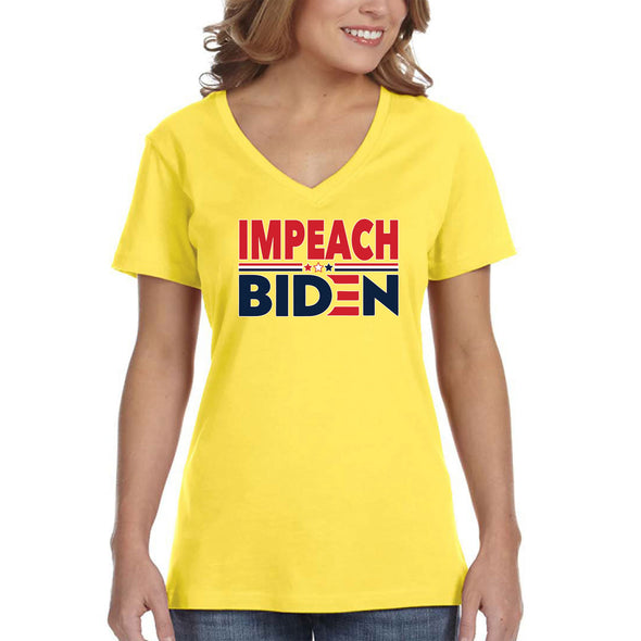 XtraFly Apparel Women's Impeach Biden Trump 2024 Patriot Joe Kamala Harris President Election 2nd Amendment American Politics V-neck T-shirt