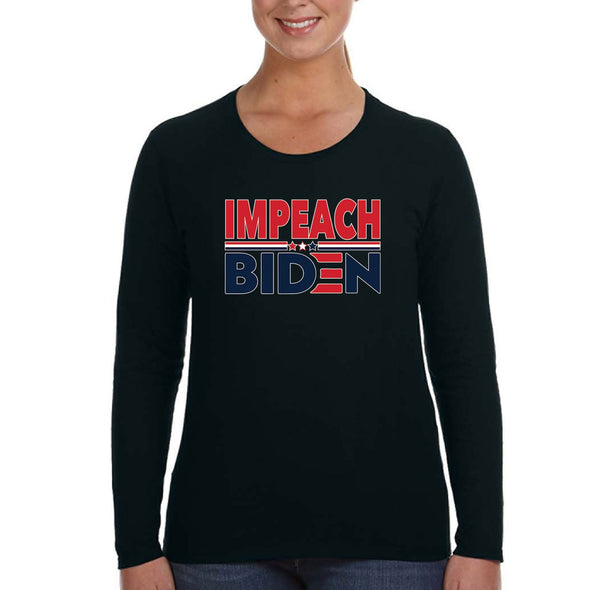 XtraFly Apparel Women's Impeach Biden Trump 2024 Patriot Joe Kamala Harris President Election 2nd Amendment American USA Long Sleeve T-Shirt