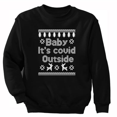 XtraFly Apparel Men Women's Baby It's Cold Outside Social Distancing Distance Quarantine Reindeer Snowflake Christmas Xmas Tree Sweatshirt